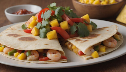 shrimp quesadillas with mango salsa