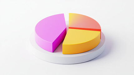 Obraz premium Stunning 3D graphics for your presentations. Make your data shine with vibrant charts on a clean white background.