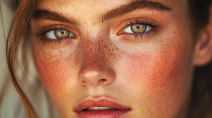 Fototapeta premium Rosacea makes your face red and irritated, particularly your cheeks and nose.