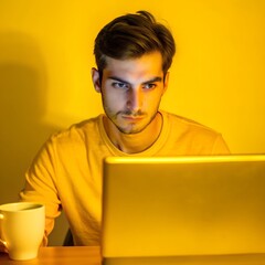 person working on laptop