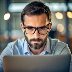 man working on laptop