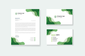 Clean corporate letterhead and business card template design, Modern letterhead design template, Professional company letterhead template for business and project