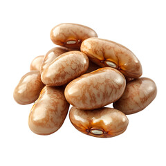 Obraz premium A close-up of a few navy beans showing their smooth texture, isolated on a transparent background.