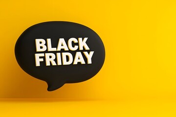 Bold Black Friday sale message against a yellow backdrop.