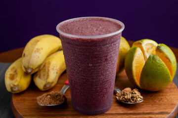 açaí, banana, orange, juice