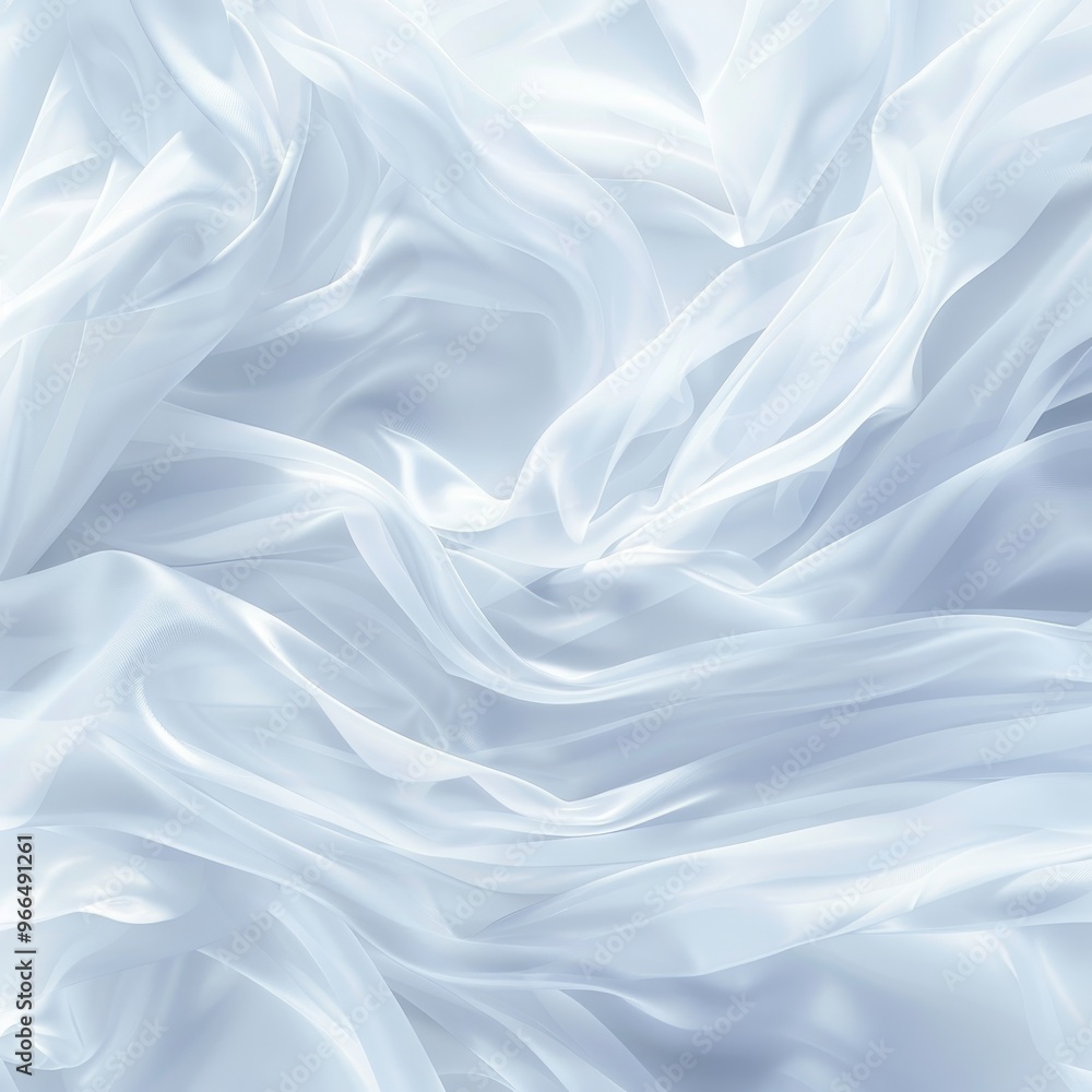 Poster abstract fluid shapes in white soft focus image with ethereal geometric curves and gentle flow