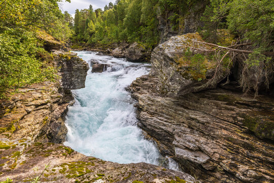 Slettafossen waterfall in Verma, Norway