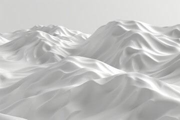 Obraz premium Abstract, white fabric flowing in the wind background with soft folds, cloth wave, 3D rendering