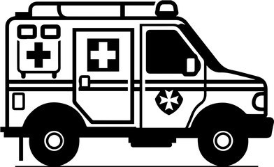 Ambulance icon, medical and emergency services concept