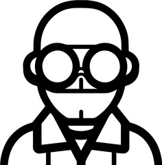 Person with glasses icon, professional and profession symbol