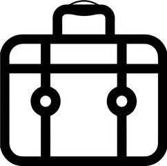 Briefcase icon black and white simple business design