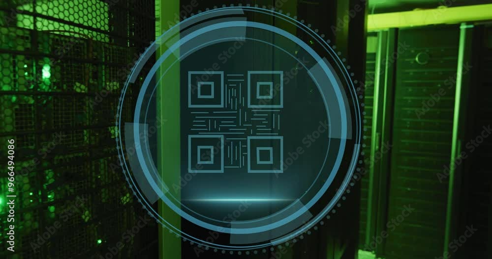 Poster animation of digital data processing over computer servers