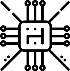 Circuit board icon, technology, electronic components, chip, microchip, vector graphics