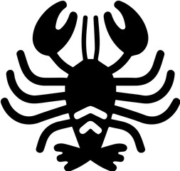Crab icon, sea creature, crustacean, marine animal, vector design