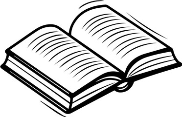 Open book icon, reading and learning symbol