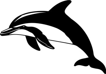 Obraz premium Dolphin illustration, image depicting intelligent and friendly marine life