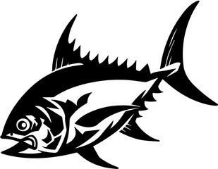 Fototapeta premium Fish icon, simple and intense graphics of marine life