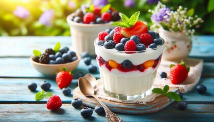 Joghurt mit Waldbeeren