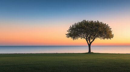 Obraz premium tree in sunset