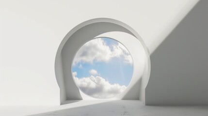 Fototapeta premium Circular Window in a White Room