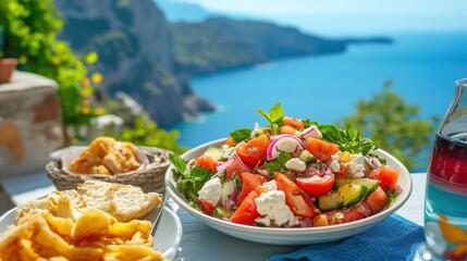 Mediterranean Salad with Ocean View