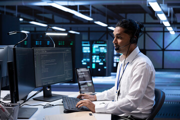 Technician in data center providing support for partnering startups, troubleshooting malfunctions....