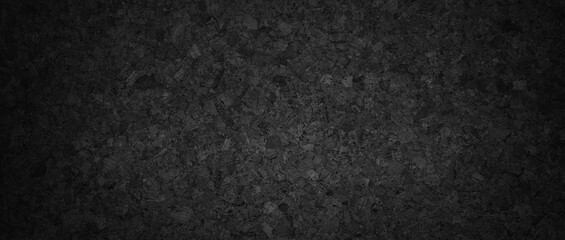 Wooden black background with texture. Black plank banner