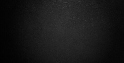 Stone black background with texture. Black plank banner
