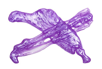 Purple sleaze puddle, slime isolated on white background, with clipping path, top view