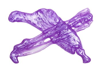 Purple sleaze puddle, slime isolated on white background, with clipping path, top view