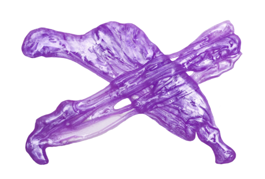 Purple sleaze puddle, slime isolated on white background, with clipping path, top view
