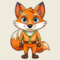 make a fox, vector illustration cartoon