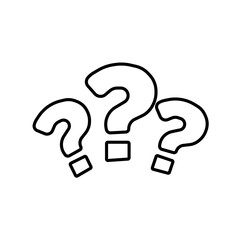 Question Symbol Black outline on white background
