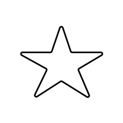 Star icon in simple outline design, black on white. Stock vector illustration for ratings, flat design style.
