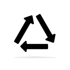 Recycle, reusing, and reduce icon. Recycle sign vector illustration bold style. Waste recycling logo symbol. Recycling badge.
