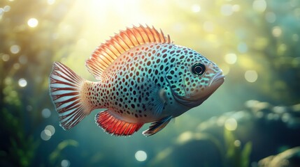 Obraz premium A Colorful Fish in Sunlit Water