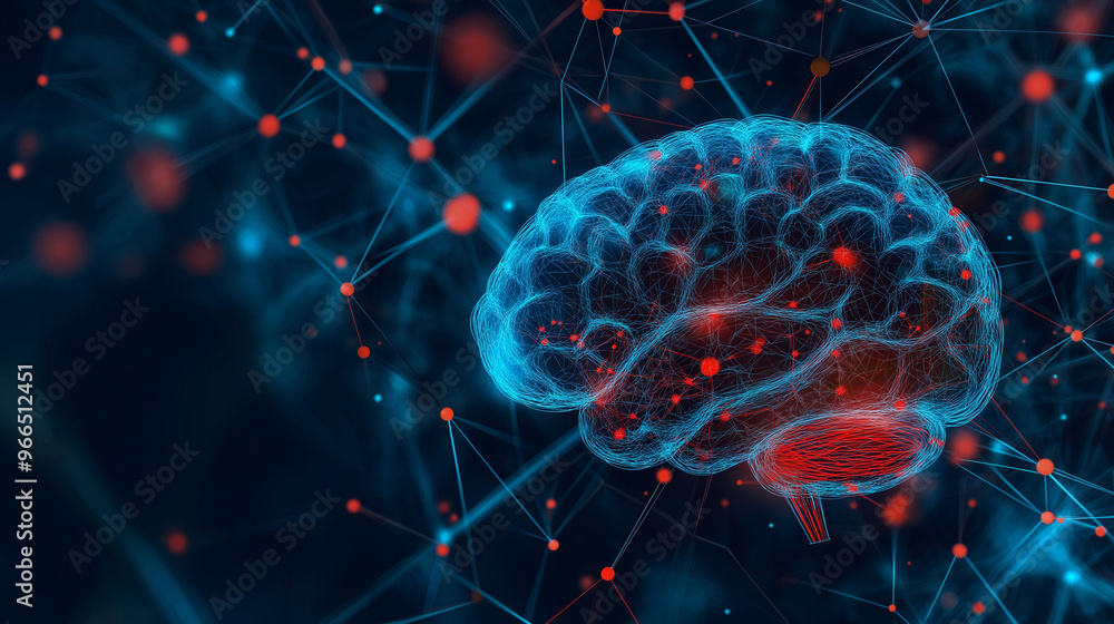 Poster a conceptual image of a childâs brain with bright, interconnected neural pathways, emphasizing the