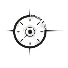 Soccer clock logo , Football time logo , football logo.