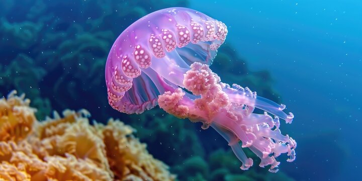 Mauve Stinger Jellyfish Pelagia noctiluca in the Mediterranean Sea