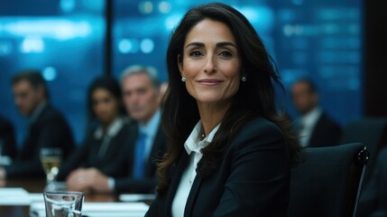 Fototapeta premium Confident Businesswoman in a Meeting with Colleagues