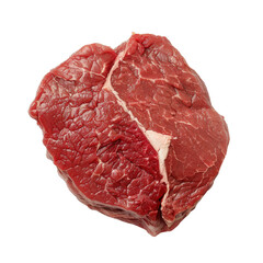 High-quality raw beef steak on white background. Fresh red meat ideal for cooking, grilling, or barbecuing. Perfect for meat lovers.