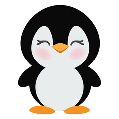 Cute little  penguin  vector cartoon illustration