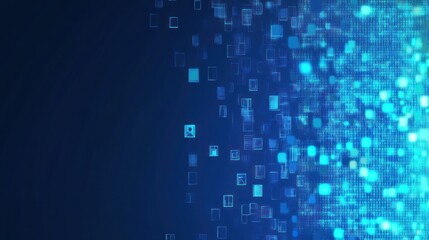 Background Abstract for Blue colored Tech Finance Fintech Pixel Pattern. Abstract Business Tech Science Vector Backdrop