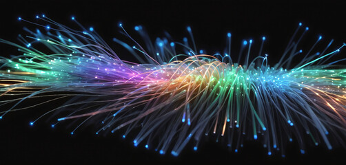 Colorful depiction of optical fiber cable or fiber optics