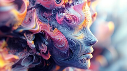 Abstract Portrait in Vivid Hues