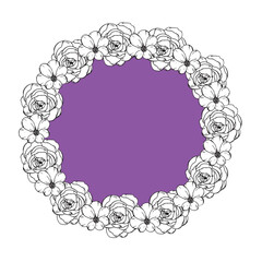  Graphic flowers. Hand draws graphic illustrations on a white background. Graphic flowers for design