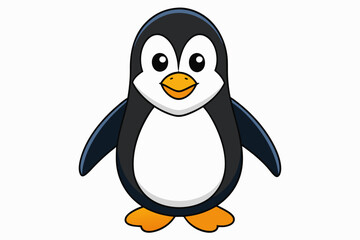 a funny penguin withe white background, vector illustration cartoon