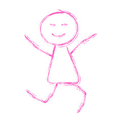 Stickman Crayon Doodle for Kindergarten Art and Learning