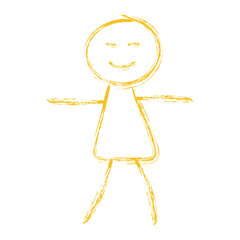 Stickman Crayon Doodle for Kindergarten Art and Learning