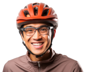 PNG Helmet portrait smile adult.